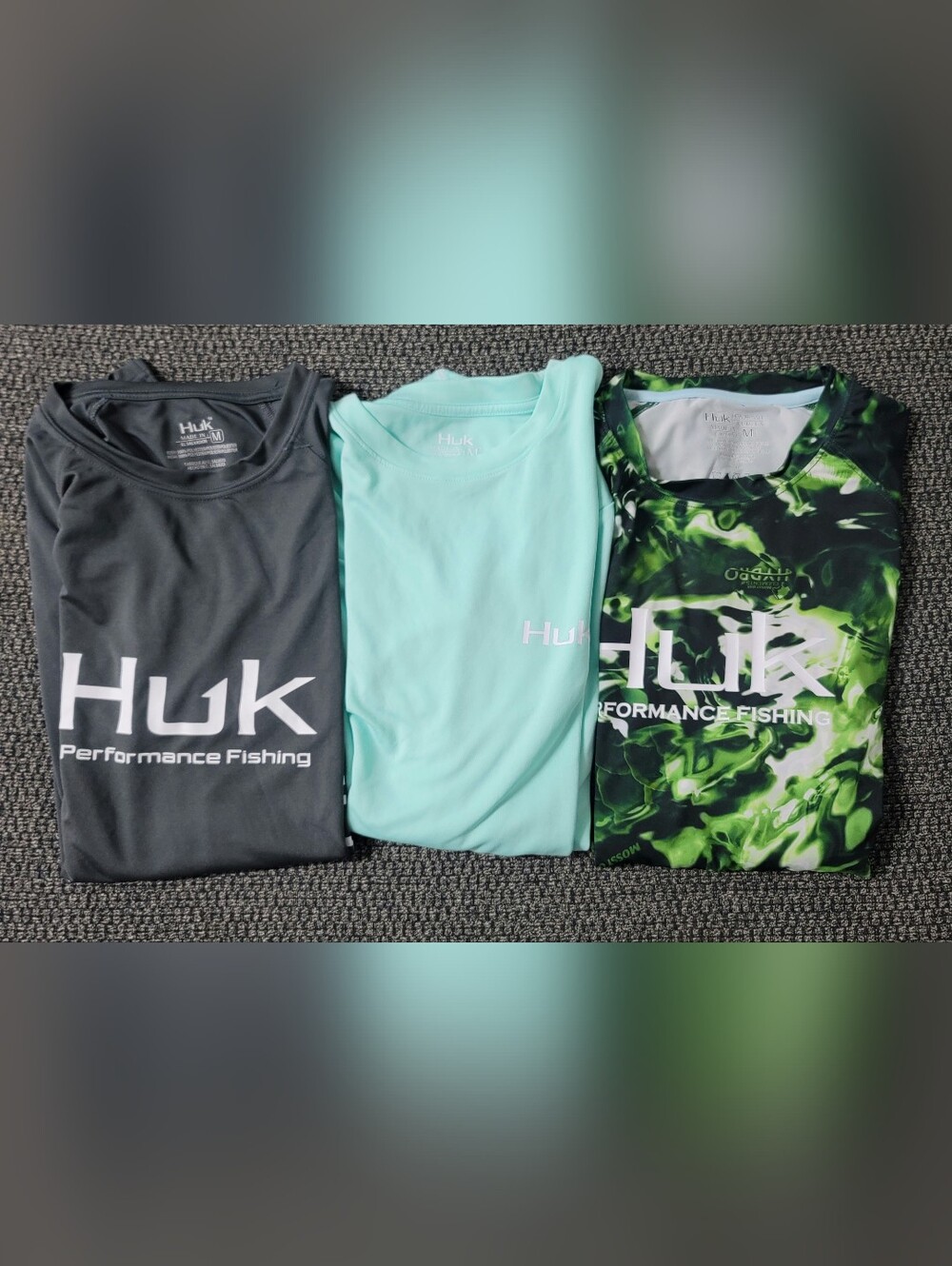 Lot Of 3 Huk Performance Long Sleeve Fishing Shirts Men's Medium
